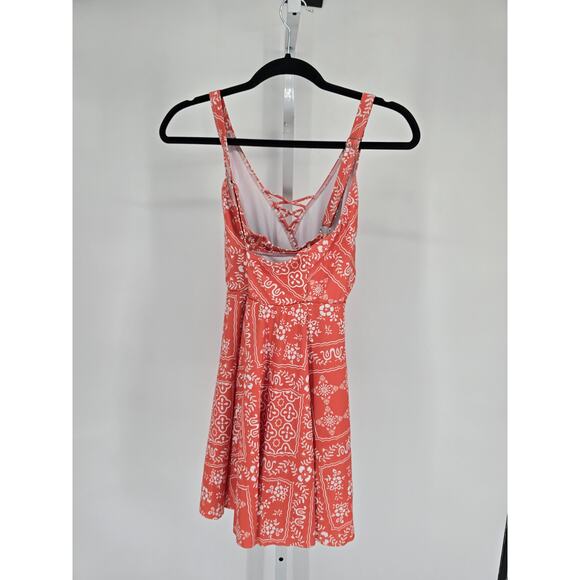 Bloomchic Womens Sz 14/16 One Piece Swimsuit Swim Dress Pink Bandana Print - Picture 4 of 6